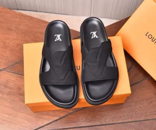 LV Leather Sandal Black