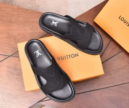 Alternative view of LV Leather Sandal Black