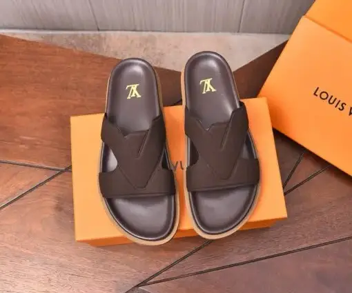 LV Leather Sandal Brown