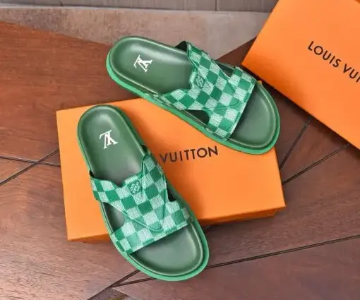 Alternative view of LV Leather Sandal White/Green