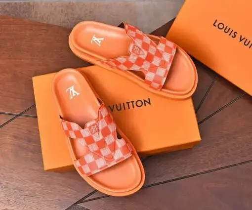 Alternative view of LV Leather Sandal Orange/White