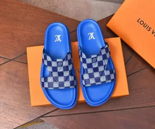 LV Leather Sandal Blue/White
