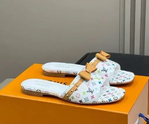 LV x TM 6AM Flat Mule White