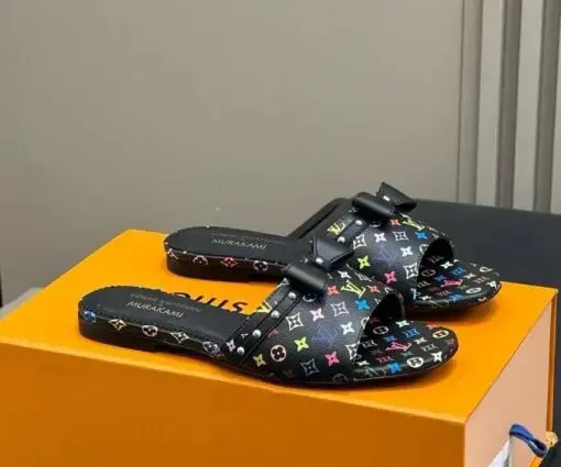 LV x TM 6AM Flat Mule Black