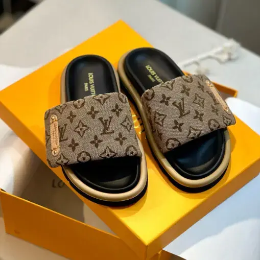 LV Slipper Brown Black
