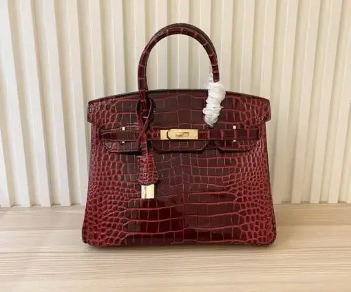 Hermes Birkin Togo Bag Crocodile Red