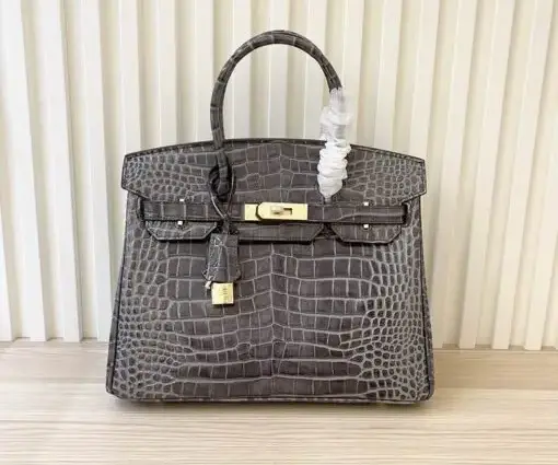 Hermes Birkin Togo Bag Crocodile Grey