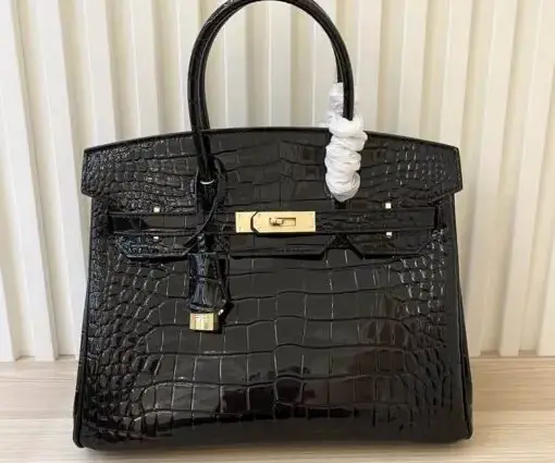 Hermes Birkin Togo Bag Crocodile Black