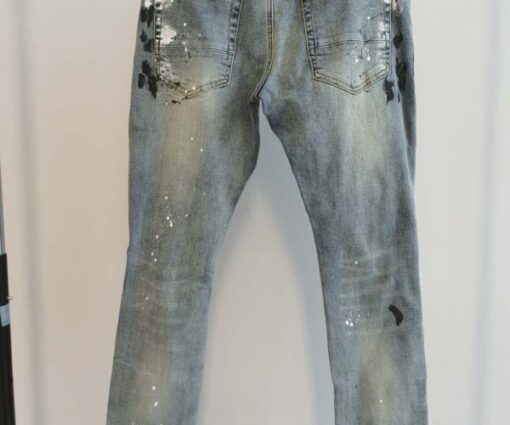 Alternative view of Amiri Distressed Embellished Denim Jeans Light Blue Wash
