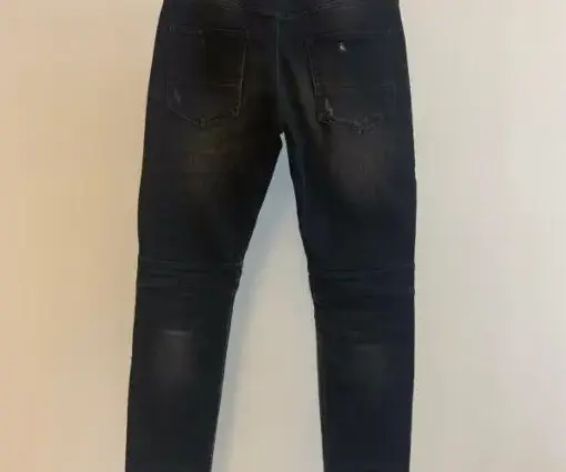 Alternative view of Amiri MX2 Skinny-Fit Leather-Panelled Distressed Stretch-Denim Jeans Black