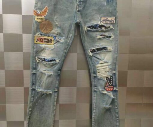 Amiri Biker Patch Jeans Clay Indigo Wash