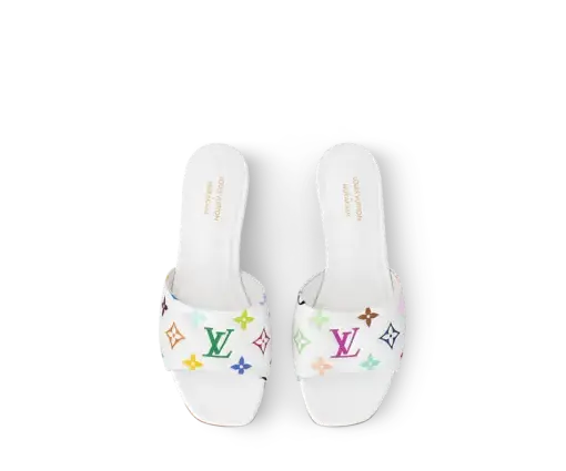Alternative view of LV x TM 6AM Flat Mule Monogram White