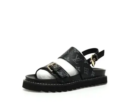 LV Monogram Paseo Flat Comfort Sandal Black