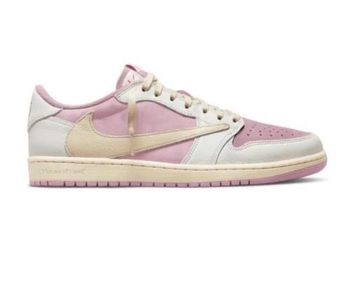 Alternative view of Travis Scott Jordan 1 Low Sail Shy Pink