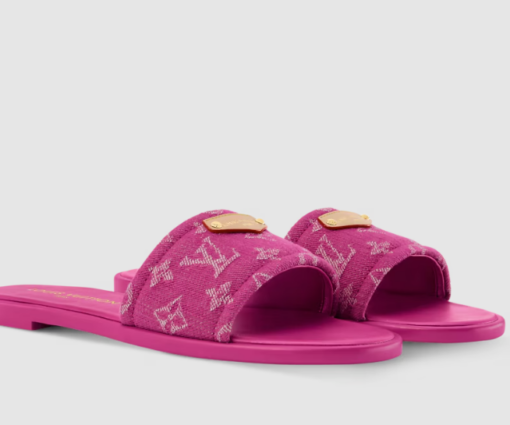 Lily Flat Mule Fuschia Denim